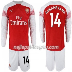 Fotbalový Dres Arsenal Pierre-Emerick Aubameyang 14 Dětské Domácí 2018/19 Dlouhý Rukáv